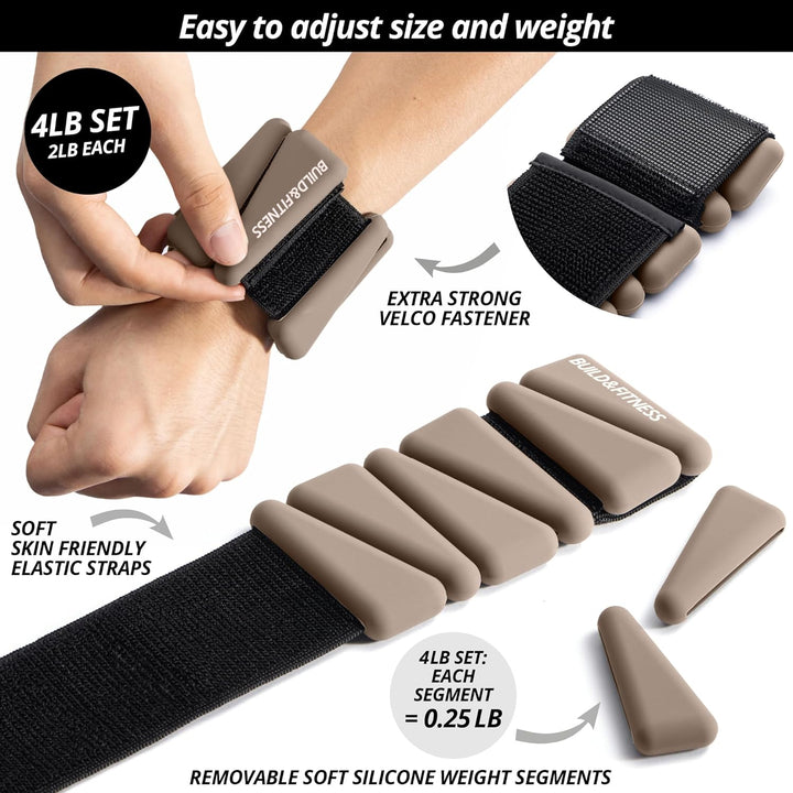 Handgelenk & Knöchel Gewichte Verstellbare Bänder für Frauen und Männer Workouts 2er Set je 0,5kg Pe