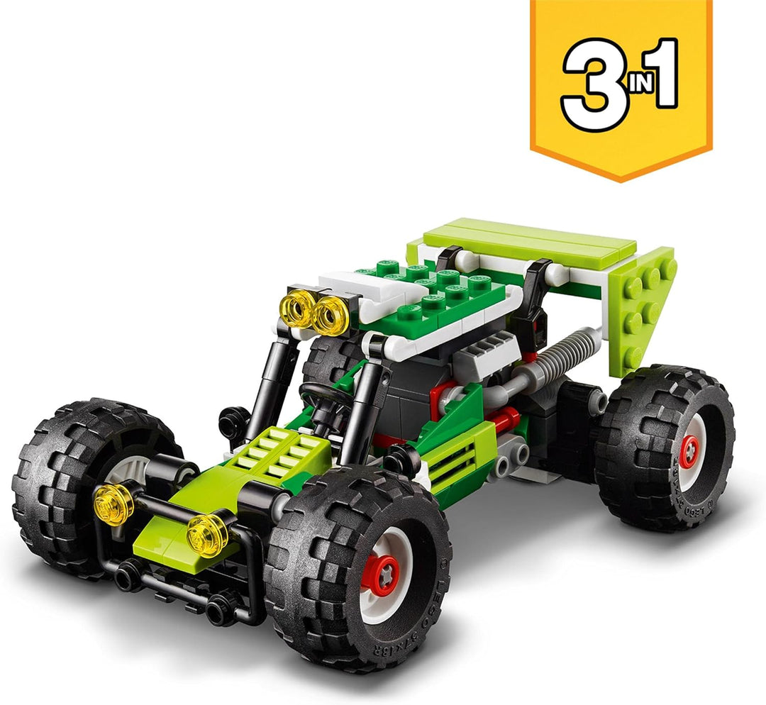 LEGO 31123 Creator 3-in-1 Geländebuggy, Quad, Kompaktlader, Spielzeug-Fahrzeuge für Kinder ab 7 Jahr