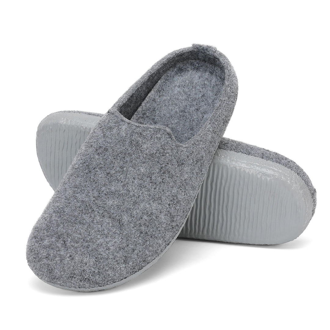 Mishansha Filz Hausschuhe Winter Bequem Filzpantoffeln für Damen Herren Gr.36-48 46 EU Anthrazitgrau