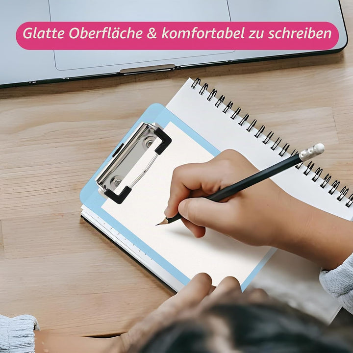 16 Stück Mini Klemmbretter 10x15cm, Farbige Kunststoff Schreibbrett Klemmbrett mit Metalklemme und A