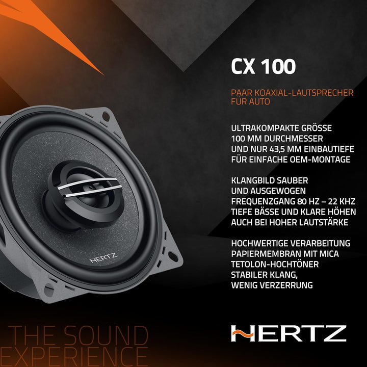 Hertz CX 100 2 Wege Koax Lautsprecher, 10cm, 240 Watt