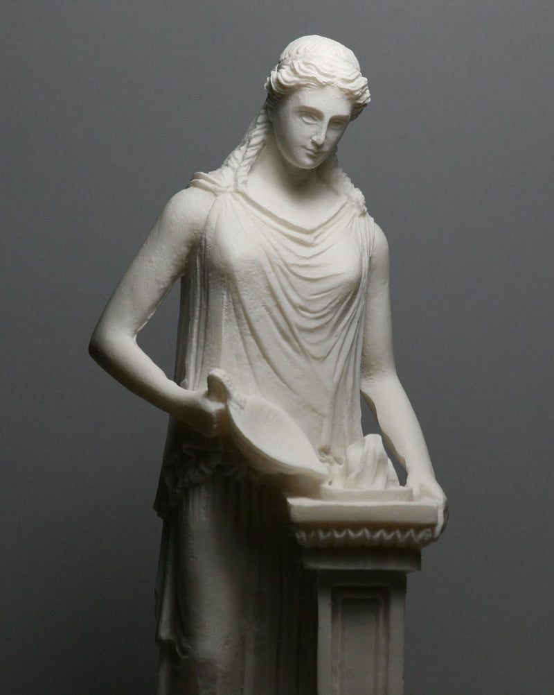 Hestia Vesta Statue Göttin der Home Familie Hearth Alabaster Skulptur 26 ΄ ΄