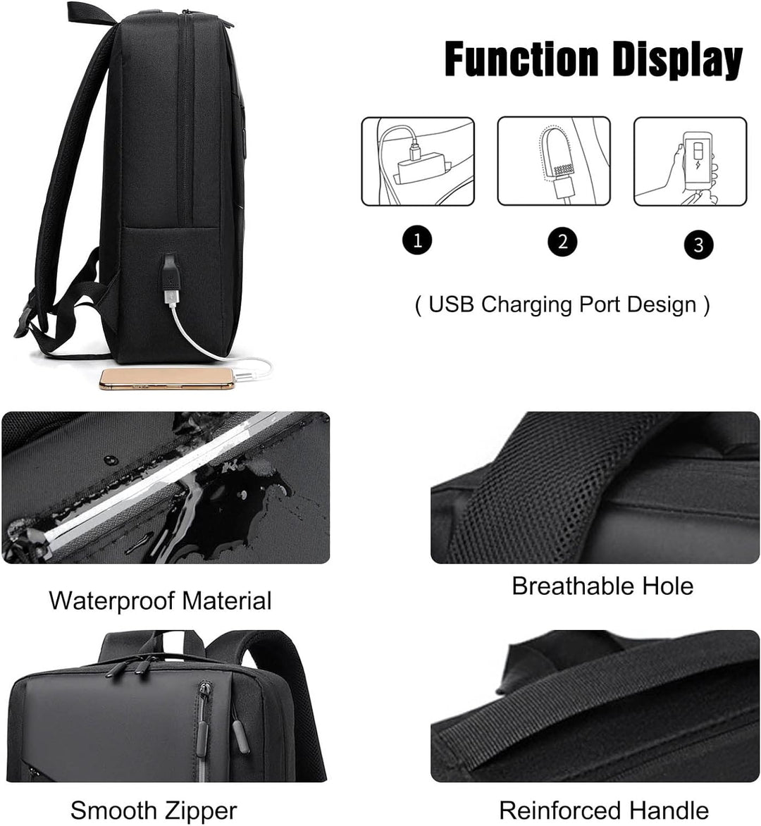 FANDARE Slim Laptop Rucksack Schulrucksack Herren Damen Tagesrucksack Mehrfarbiges Spleissen Daypack