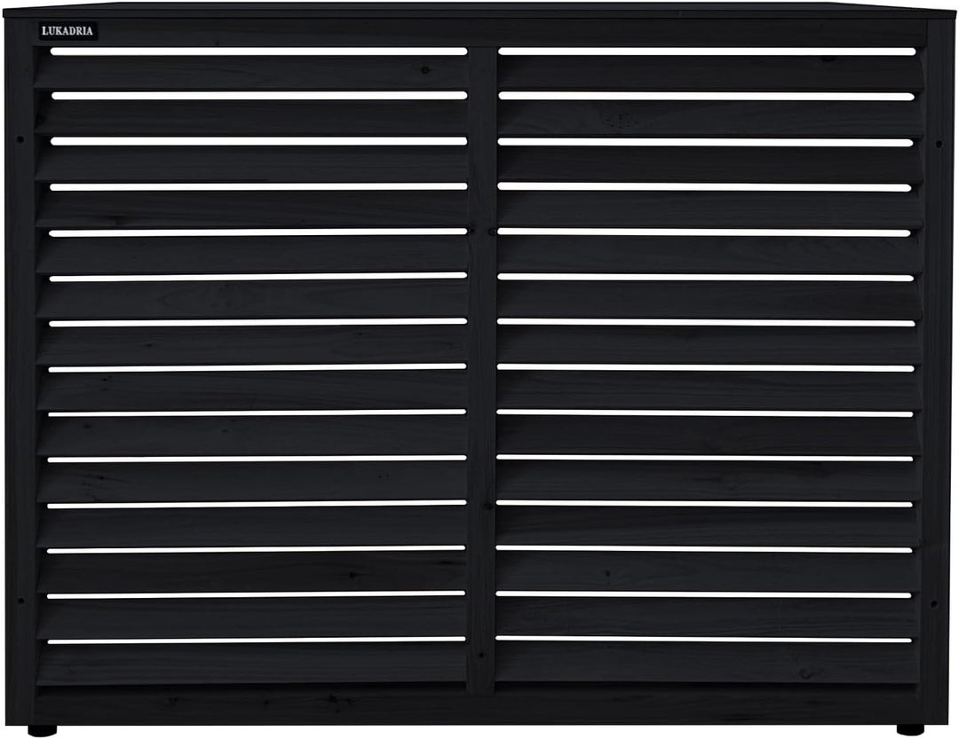 Wärmepumpe Verkleidung Klima Sichtschutz Abdeckung aus Holz für Aussengeräte Klimaanlage (anthrazit)