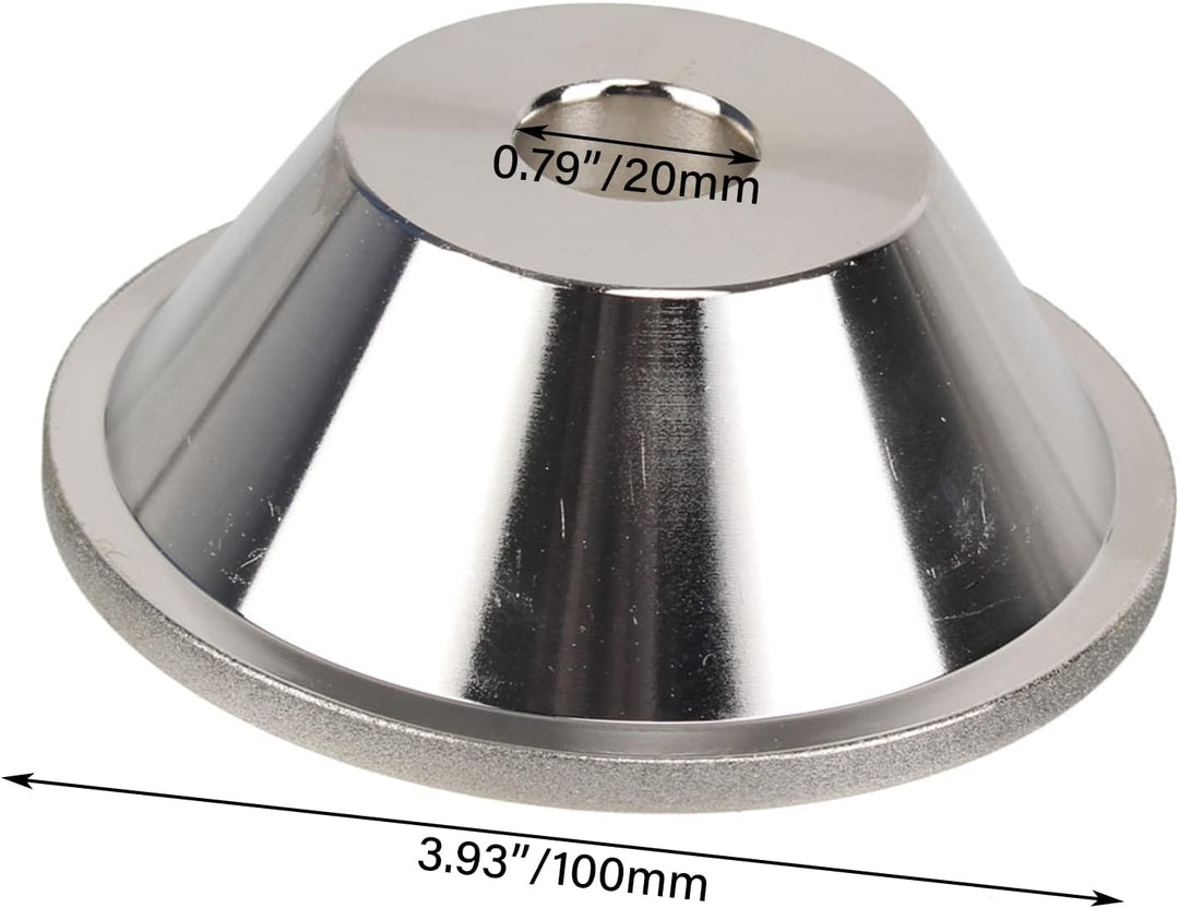 Yibuy CBN 150 Körnung 100 mm Aussendurchmesser 20 mm Innendurchmesser Schalenförmige Diamant-Schleif