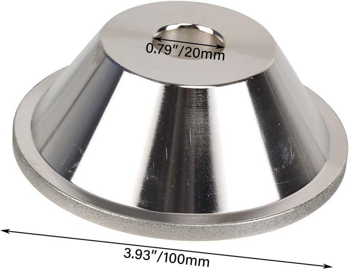 Yibuy CBN 150 Körnung 100 mm Aussendurchmesser 20 mm Innendurchmesser Schalenförmige Diamant-Schleif