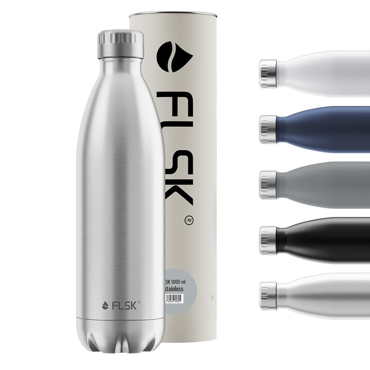 FLSK Trinkflasche – Premium Edelstahl Thermosflasche – 100% auslaufsicher & kohlensäuregeeignet – hä