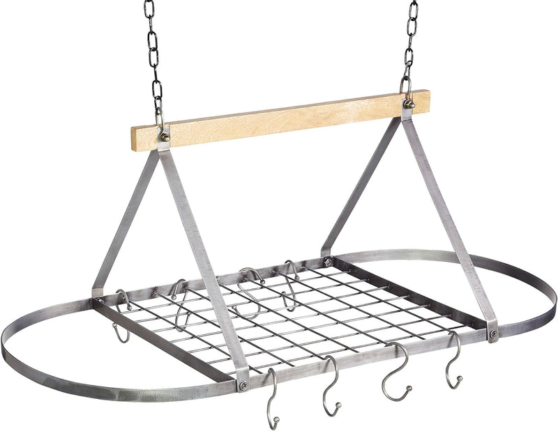 KitchenCraft industrielle Küche Topf Rack, Decke Regal mit 8 Haken für hängende Töpfe, Pfannen, und