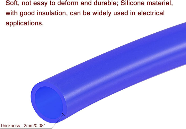 sourcing map Silikonschlauch Schlauch 10mm ID 13mm OD 6.6ft Blau Hochtemperatur für Wasserschlauch L