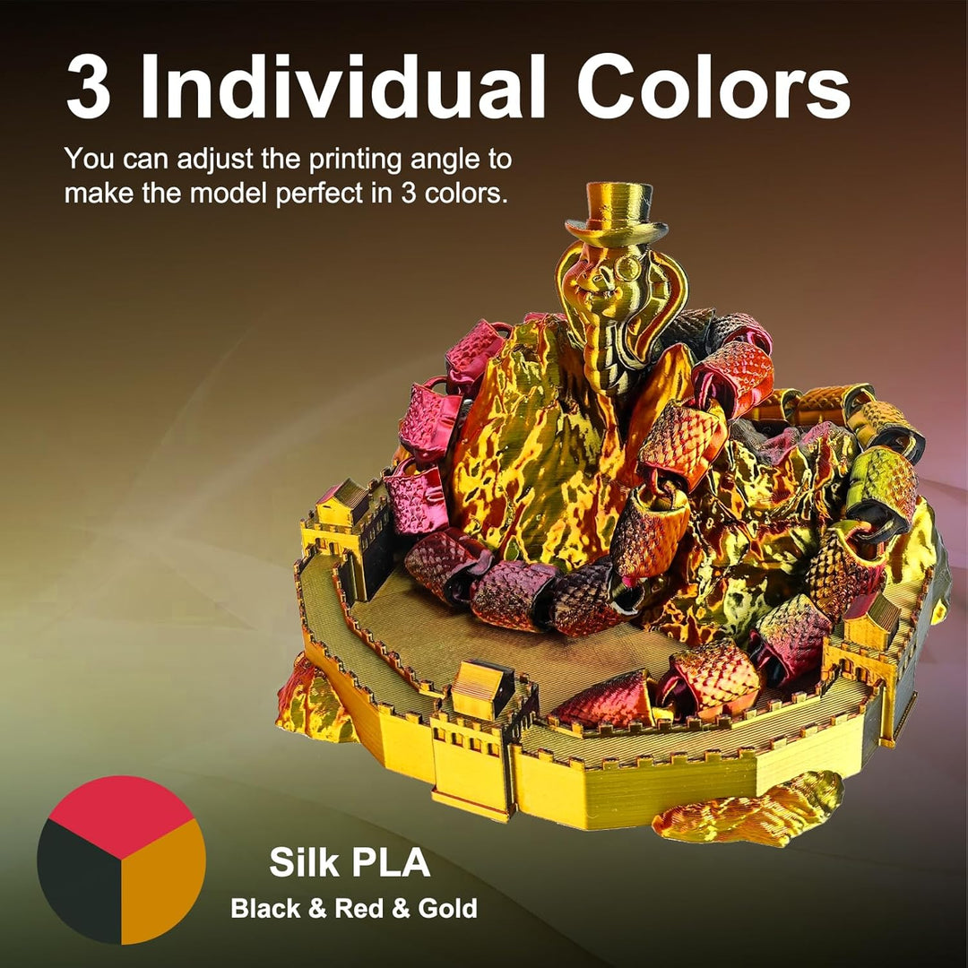 ERYONE Dreifarbiges Seiden PLA Filament 1.75mm,Seidiges Mehrfarbiges PLA-Filament für 3D-Drucker +/-