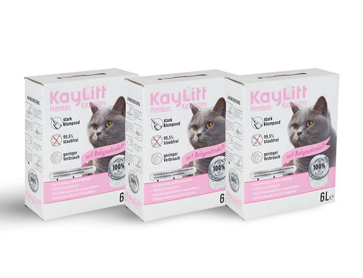 BURI 18L (15,6Kg) Katzenstreu Klumpstreu duftend mit Duft klumpend 100% Bentonit saugstark Streu Ein
