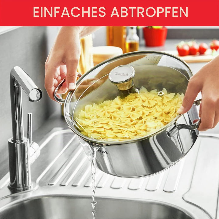 Tefal Duetto On A705S636 Kochgeschirr, Kochtopf 16 cm, Kochtöpfe 20/24 cm, Glasdeckel, Induktion, Ed