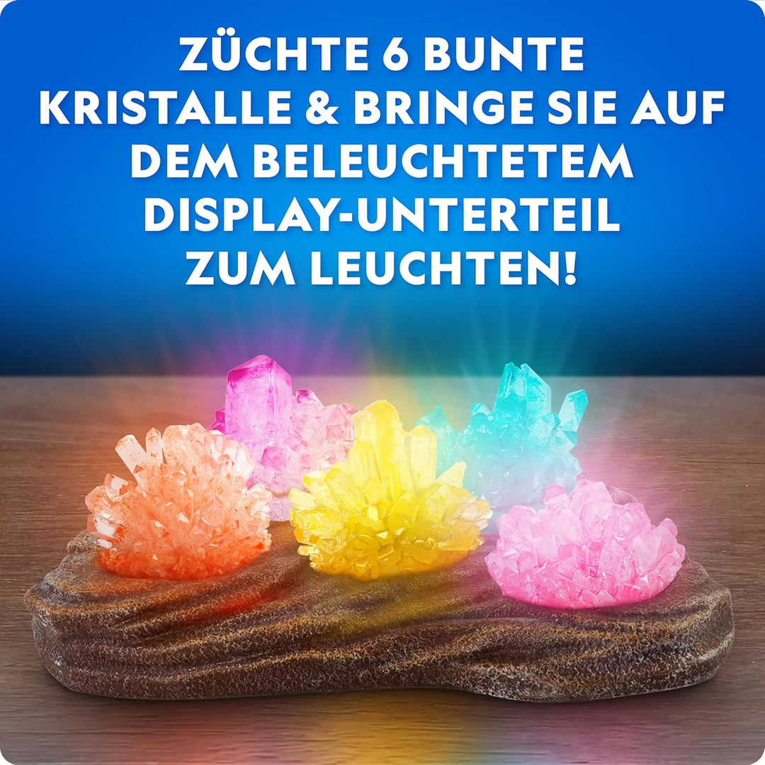 Blue Marble National Geographic Mega Kristallzucht-Set für Kinder – Züchte 6 Kristalle mit Leuchtstä