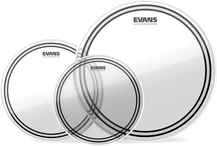 Evans ETP-EC2SCLR-S EC2S (Clear) Tom Pack Standard 30,4 cm (12 Zoll), 33 cm (13 Zoll), 40,6 cm (16 Z
