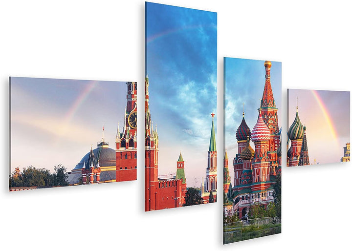 islandburner Bild auf Leinwand Moskau Panoramablick Roter Platz Kreml Bilder Wandbilder Poster Leinw