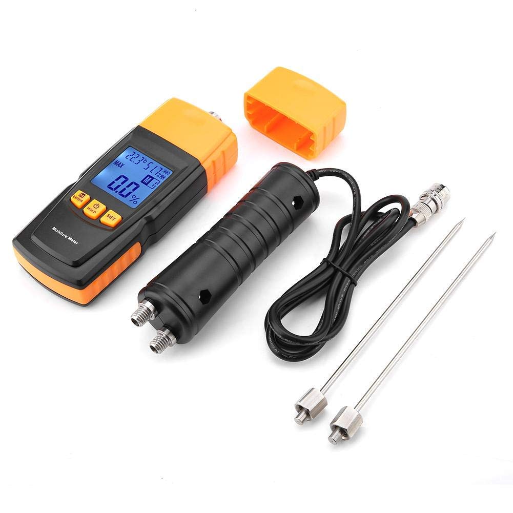 Digitales Holzfeuchtemessgerät mit Langer Sonde, GM620 Handheld Feuchtigkeitsmessgerät Hackschnitzel
