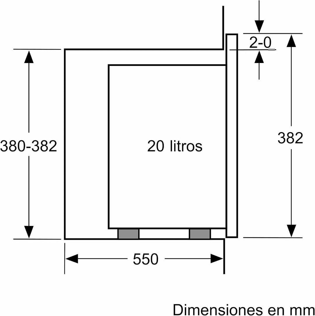 Balay 3CG4172X2 Elektronische Mikrowelle, ohne Rahmen, 38 cm, 20 l, 5 F, Aqualisis, Ap. links, 8 Rez