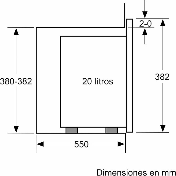 Balay 3CG4172X2 Elektronische Mikrowelle, ohne Rahmen, 38 cm, 20 l, 5 F, Aqualisis, Ap. links, 8 Rez