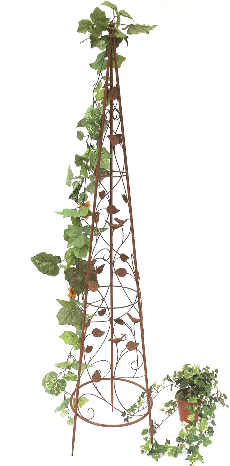 DanDiBo Rankhilfe Pyramide 082547 aus Metall 95 cm bis164 cm Kletterhilfe Rankgerüst Ranke (L - 142