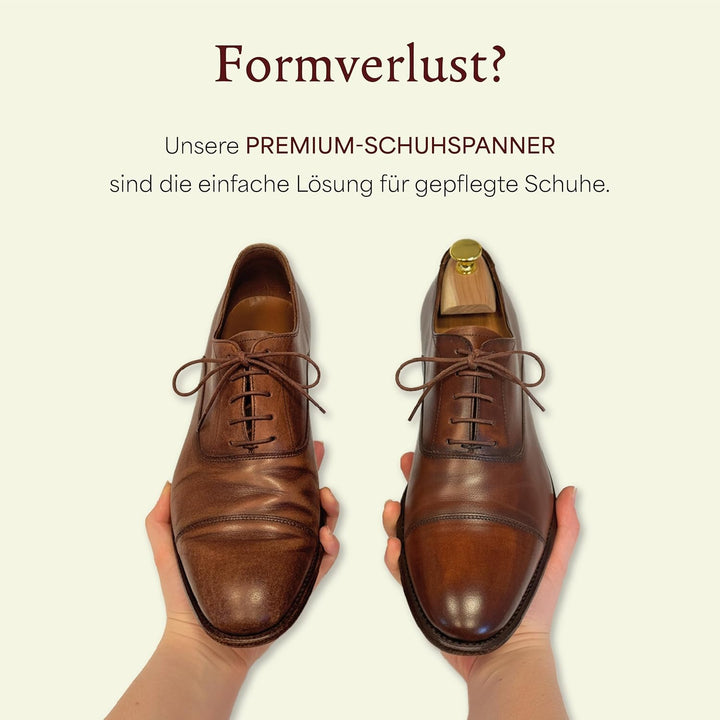 Langer & Messmer Schuhspanner aus Zedernholz für Herren und Damen inkl. Reiseschuhlöffel aus Zedernh