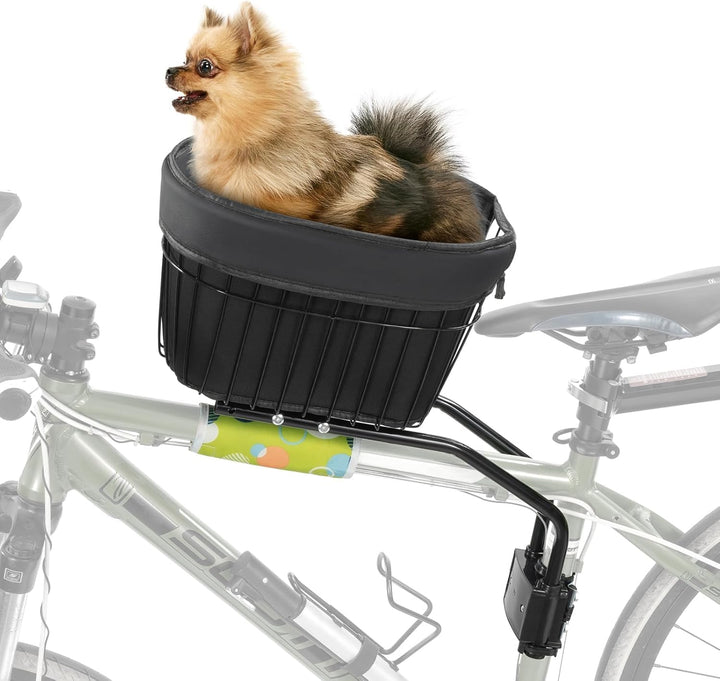 Hundefahrradkorb Hundekorb für das Fahrrad, Fahrradkorb für Hunde mit Sicherheitsgurt Mountainbike E