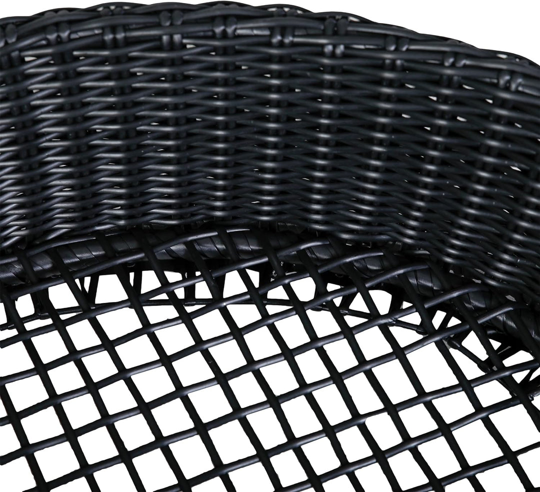 greemotion Hundebett aus schwarzem Polyrattan mit Kissen, ca. 65 x 20 x 55 cm