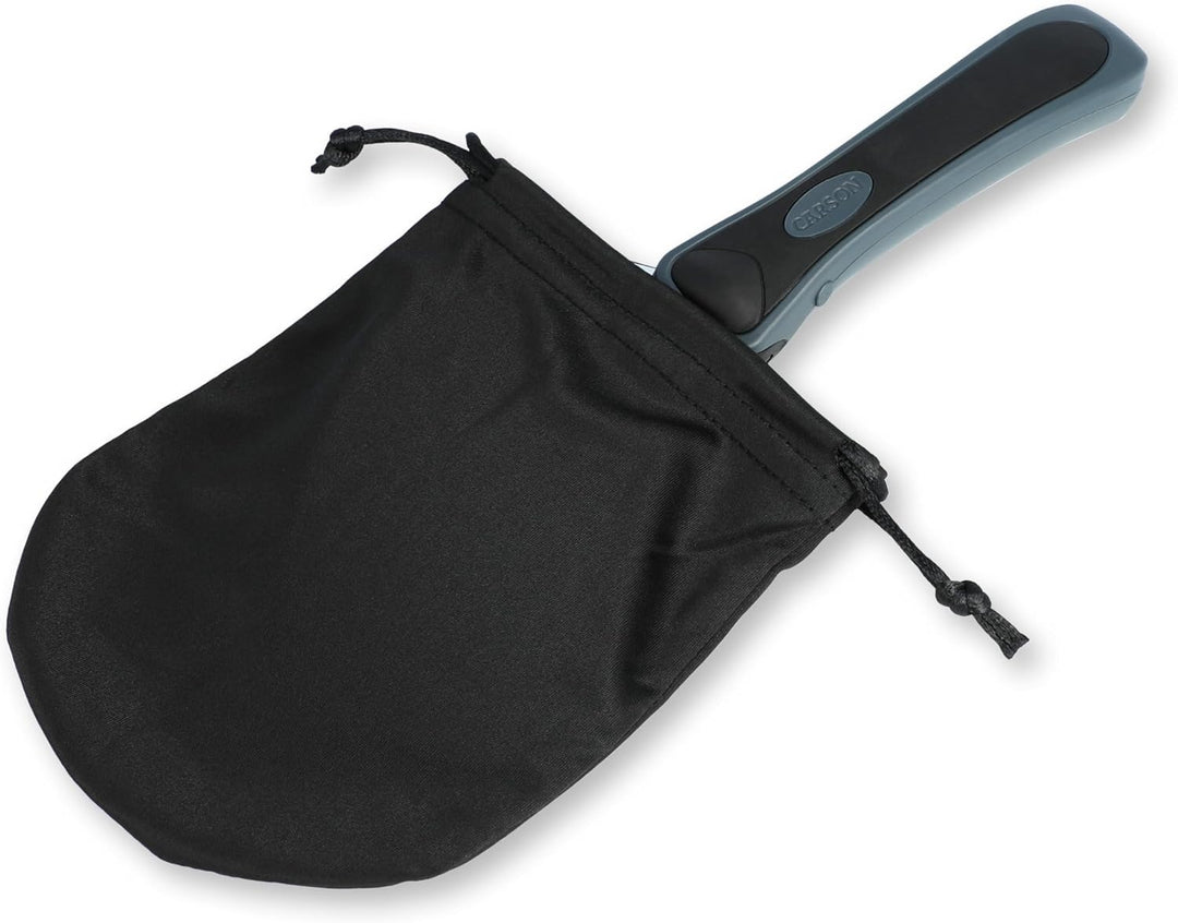 Carson Lighted RimFree 2x Handlupe mit LED, ergonomischem Griff und Linse im Rechteckformat (RM-77)