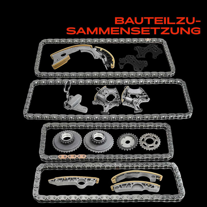 Steuerkettensatz für A4 8EC A4 Avant 8ED A6 4F2 A6 Avant 4F5 A8 4E2 4E8 2.4L 3.2L Benzin 2004-2010 0