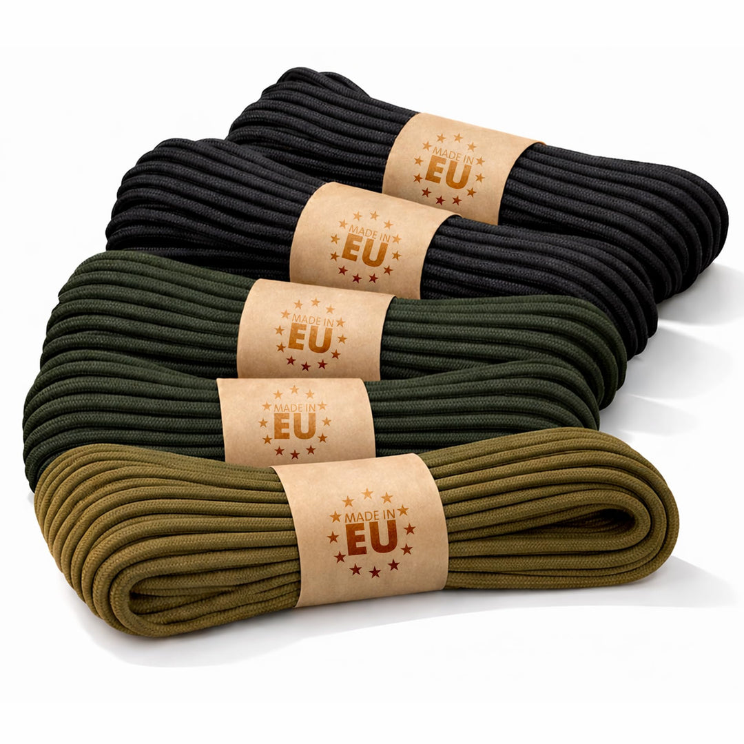 Paracord 4 mm, 20+ Militärfarben (15 m, 30 m, 50 m, 100 m, 300 m) | Ideal zum Basteln, Camping, Outd