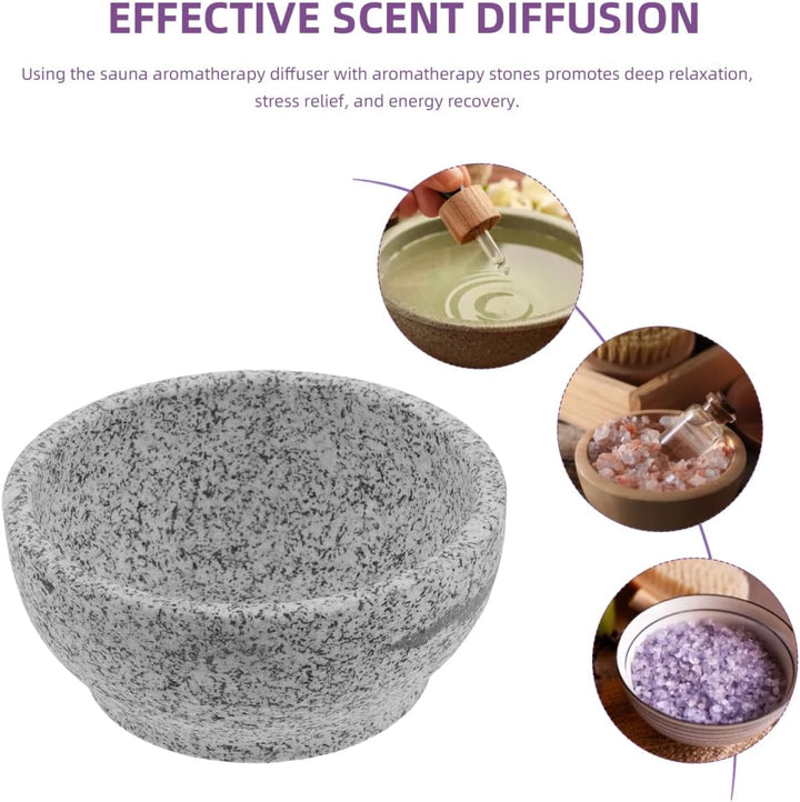 HOMSFOU Sauna Aromabecher aus Speckstein 600 Ml Hitzebeständiger Sauna Diffusor für Ätherische Öle S