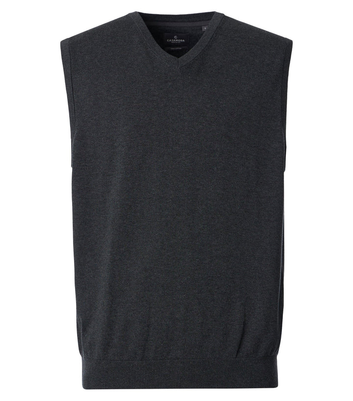 CASAMODA Herren Pullunder unifarben 004460 Gerade Schnittführung Standard S Anthrazit, Standard S An