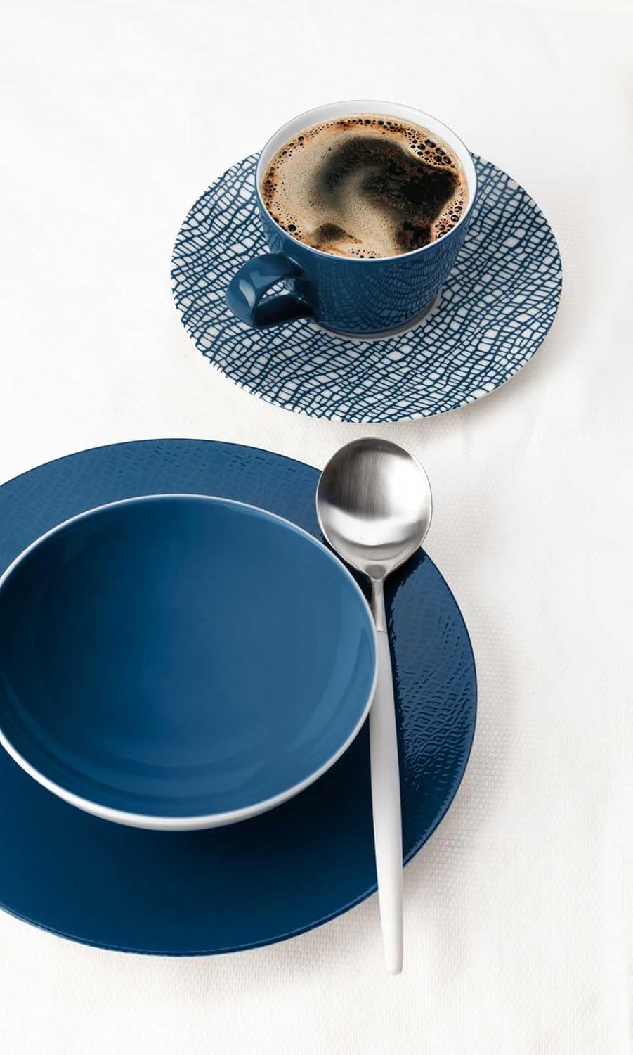 Seltmann Weiden Life Fashion Classic Blue Suppenteller, 20 cm, Tiefe Suppenschale mit einfarbiger In