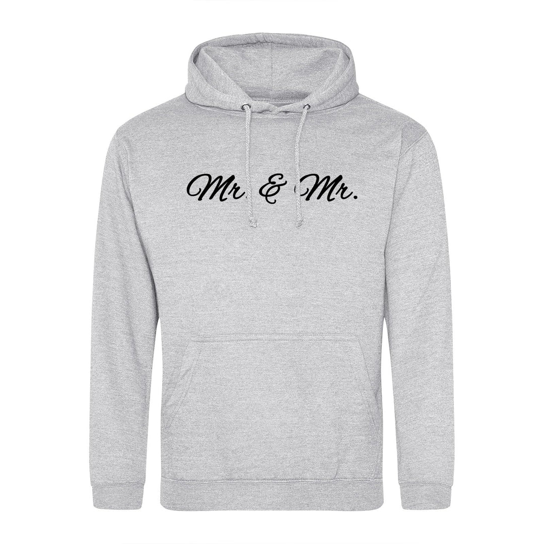 huuraa Unisex Hoodie Mr. &amp; Mr. Schriftzug Pullover Vegan Grösse S Heather Grey mit Motiv Hochzeits G