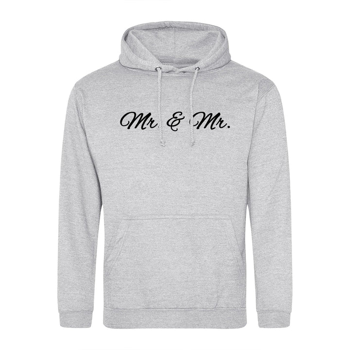 huuraa Unisex Hoodie Mr. &amp; Mr. Schriftzug Pullover Vegan Grösse S Heather Grey mit Motiv Hochzeits G