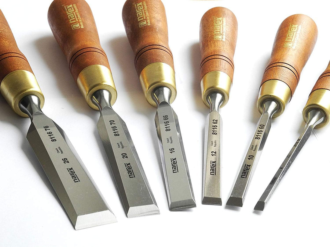 Narex Premium Stechbeitel Set, poliert, in Holzkiste, 6teilig