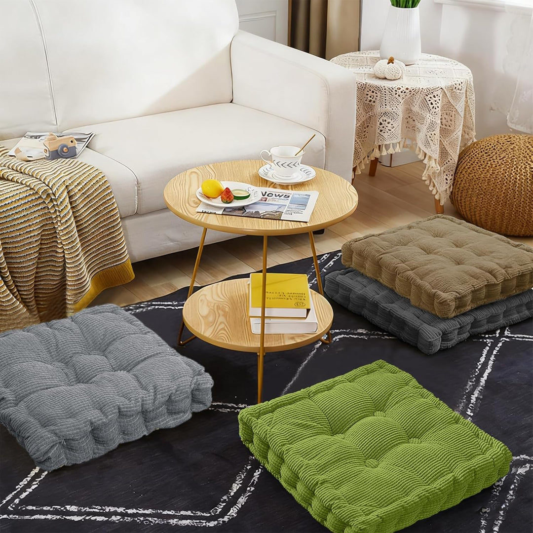 2er Set Sitzkissen, Dickes Stuhlkissen 40x40cm, Sitzpolster Outdoor &amp; Indoor, für Gartenstuhl, Küche