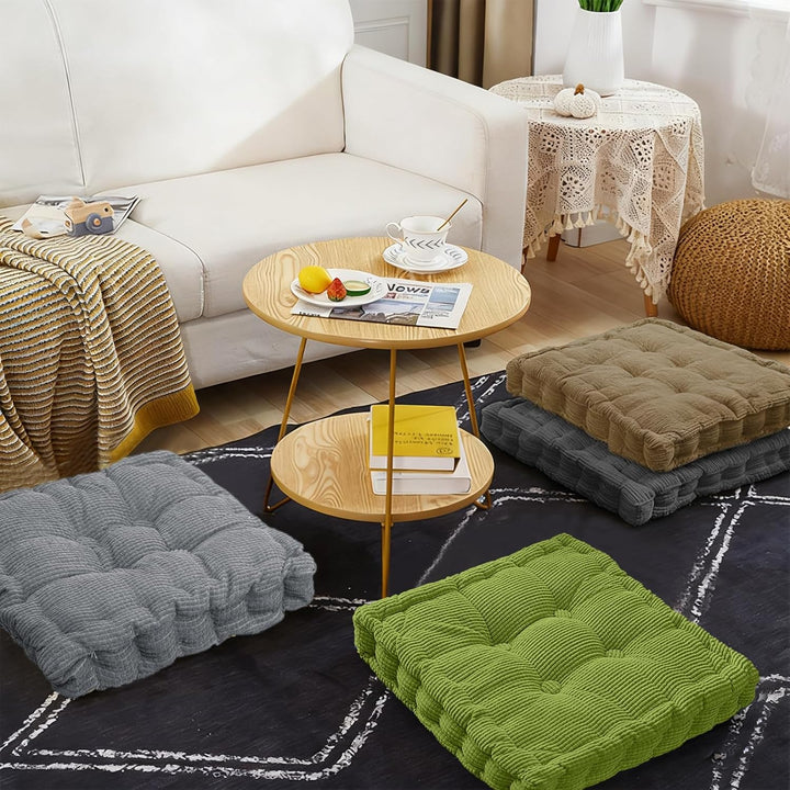 2er Set Sitzkissen, Dickes Stuhlkissen 40x40cm, Sitzpolster Outdoor &amp; Indoor, für Gartenstuhl, Küche