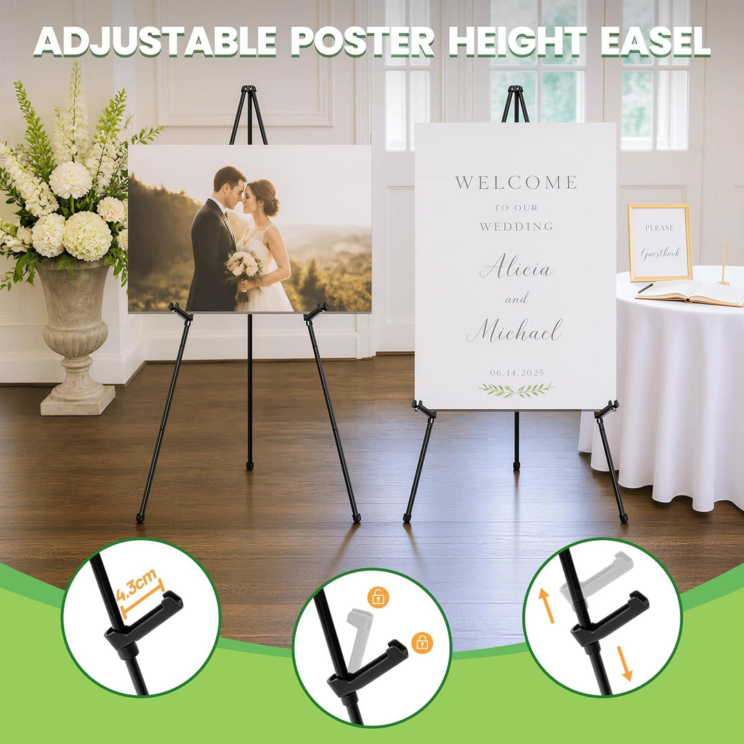 Staffelei Verstellbare - 168 cm Höhe Metall Poster Stativ, Zusammenklappbar für Kunstdisplays, Skizz