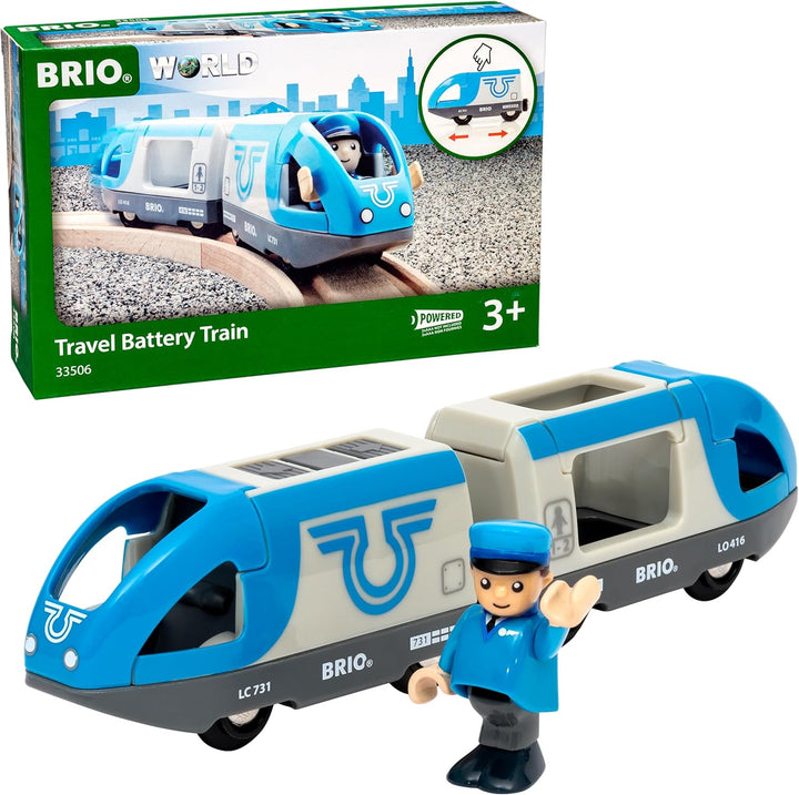 BRIO Bahn 33506 - Blauer Reisezug (Batterielok) Ohne zusätzliche Batterien