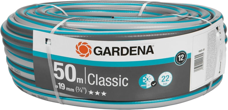 Gardena Classic Schlauch 19 mm (3/4 Zoll), 50 m: Universeller Gartenschlauch aus robustem Kreuzgeweb