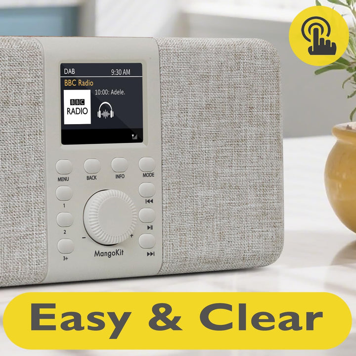 MD5 Stereo DAB Radio mit Bluetooth 5.3 und 2,4" Farbdisplay,Tragbares UKW Digitalradio,2.0 Stereokla