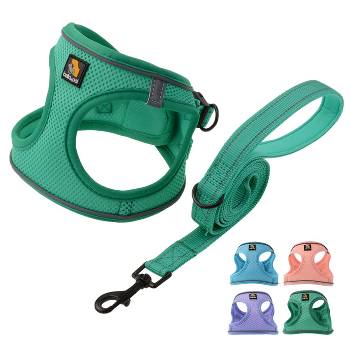 BELLA &amp; PAL Hundegeschirr Kleine Hunde mit Leine, Step-in Geschirr aus Air Mesh, Anti Zug Reflektier
