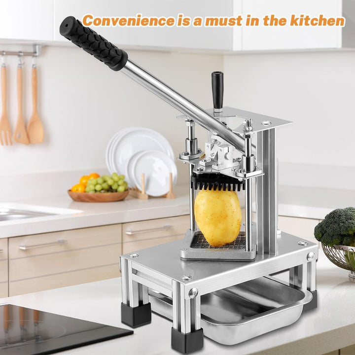 Pommesschneider, manuell, professionell, multifunktional, für Kartoffeln, Küche, Restaurant, 3 Ersat