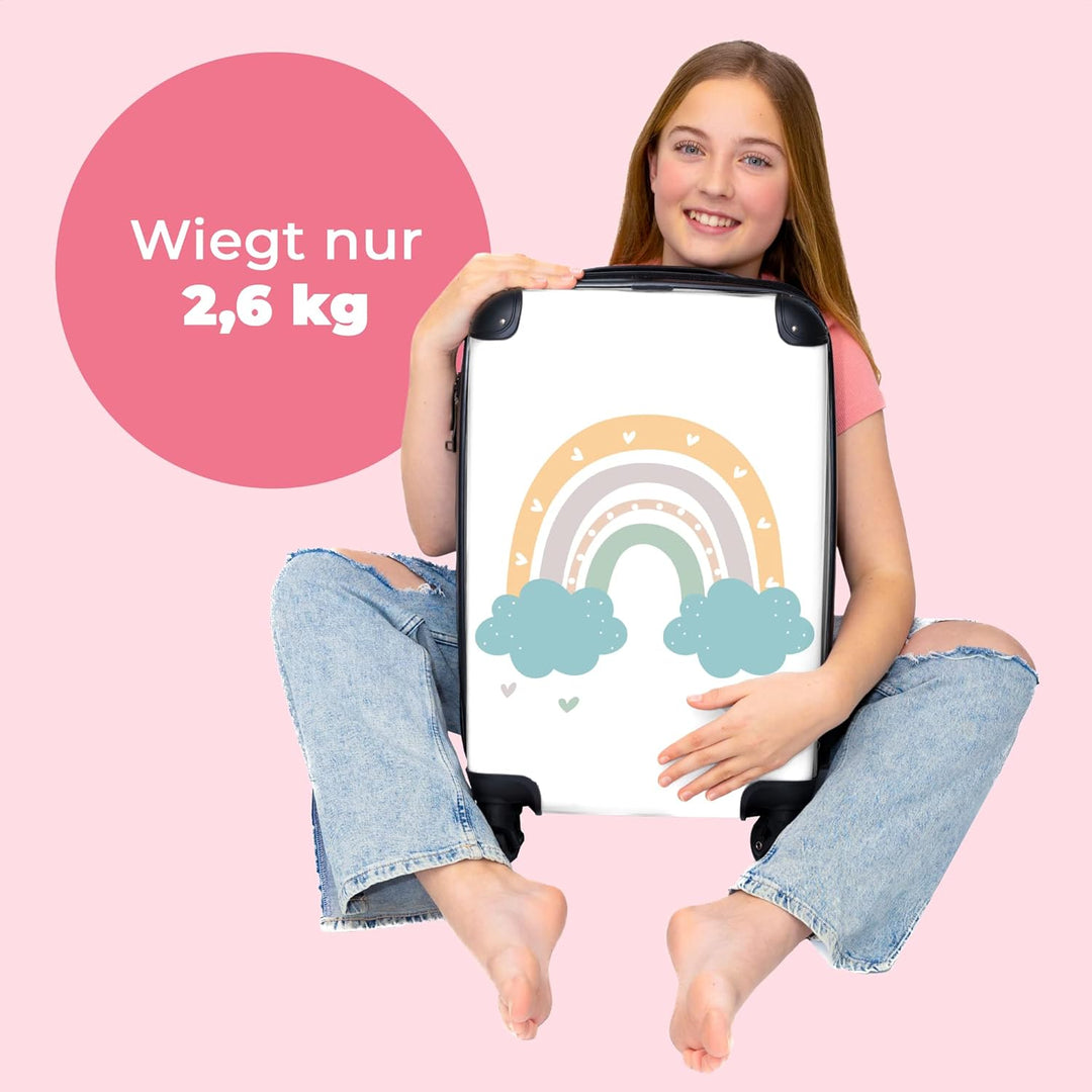 NoBoringSuitcases.com® Koffer Handgepäck - Kinderkoffer Mädchen, Reisekoffer Kinder, Leichtgewicht,
