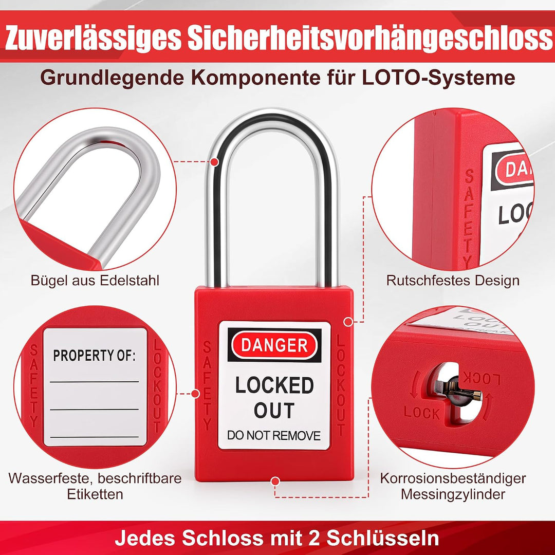 Elektrischer Leistungsschalter-Verriegelungs- und Kennzeichnungssatz Sicherheitsvorhängeschloss Loto