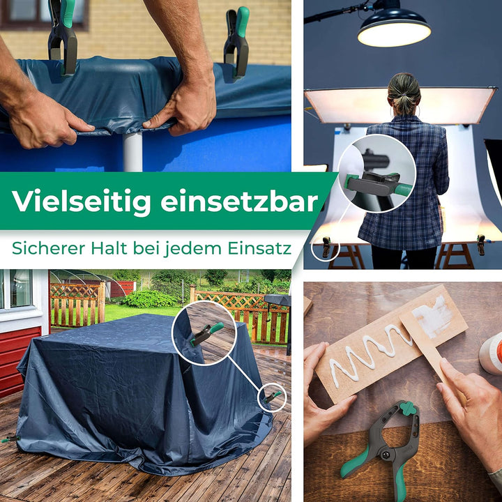 SMABIX® Klemmzwingen 10er Set für Leimen, Pool, Fotografie mit grosser Spannweite und hoher Spannkra