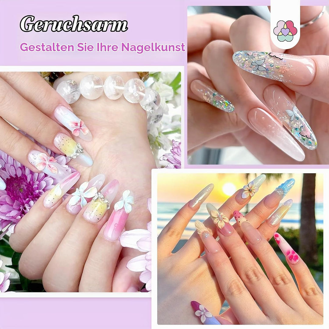 SAVILAND All-in-1 Acryl Nagelset: Premium Nagel Set Acryl Set mit Klarem Weissem und Rosa Acrylpulve
