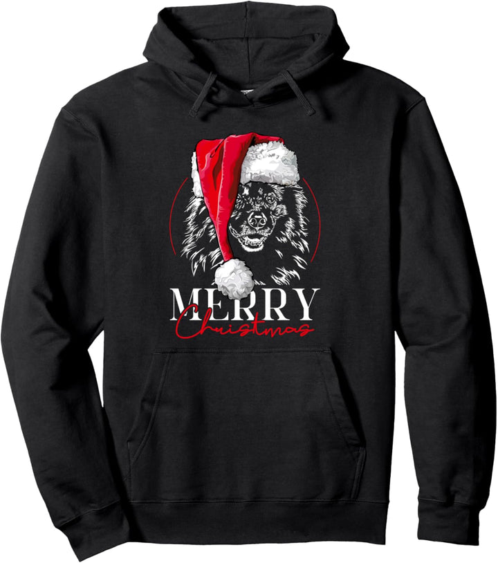 Lustiger Santa Wolfsspitz Merry Christmas Weihnachten Hunde Pullover Hoodie