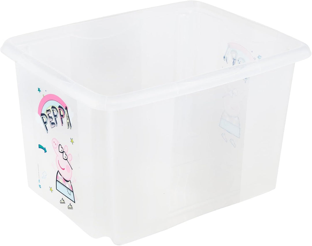 keeeper karolina 3x Peppa Pig Aufbewahrungsbox mit Deckel, Dreh- und stapelbar, Für Kinder, 30 l, Tr