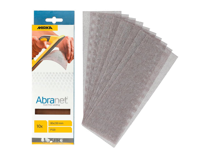 Mirka Abranet® Netz-Schleifstreifen (80 x 230 mm), Profi-Schleifgitter mit P120 Körnung und Klett, f